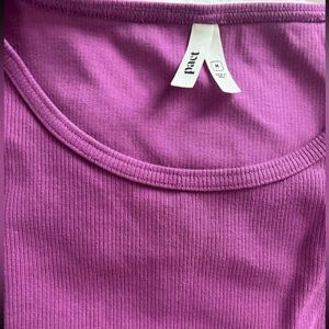 Pact Organic Cotton Stretch Ribbed Long Sleeve cropped top, Medium